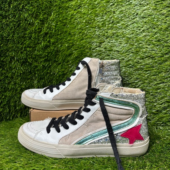 Size 6 Women’s - Shu Shop Sparkly Hightop Sneakers - Picture 1 of 7